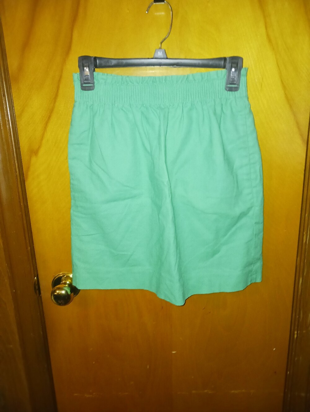 J. Crew Green Elastic-Waist Skirt